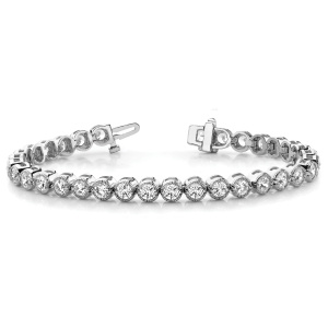 Helena Lab-Created Silver Bezel Setting  Diamond Tennis Bracelet