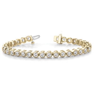 Helena Lab-Created Yellow Gold Bezel Setting  Diamond Tennis Bracelet