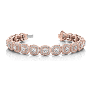 Vaeda Natural Rose Gold 4 Prong Set Diamond Tennis