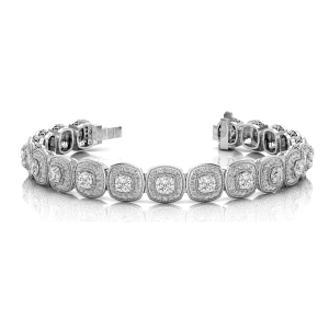 Vaeda Natural Platinum 4 Prong Set Diamond Tennis Bracelet