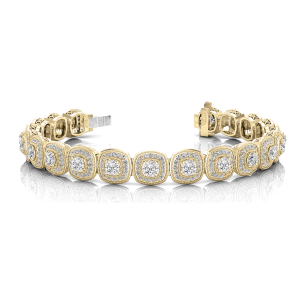 Vaeda Natural Yellow Gold 4 Prong Set Diamond Tennis