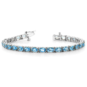 Keira Blue Topaz Diamond Bangles Bracelets