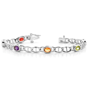 Vayda Rainbow Sapphire Bezel Set Diamond Tennis Bracelet