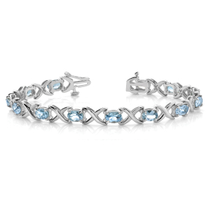 Valerie Aquamarine XO Diamond Tennis Bracelet