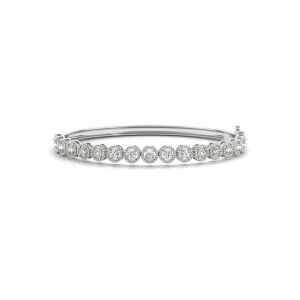 Viva Natural Silver 4 Prong Set Diamond Bangle