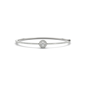 Vana Lab-Created Silver 4 Prong Set Diamond Bangle