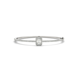 Reuben Lab-Created Bezel Setting  Diamond Bangle Bracelet