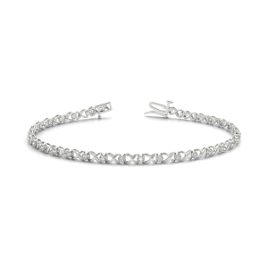 Lucille Lab-Created Diamond Platinum Shared Prong  Chain Bracelet