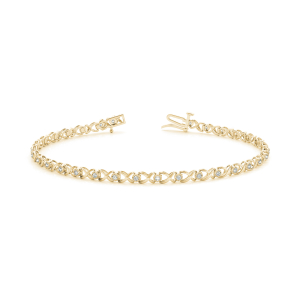 Lucille Lab-Created Diamond Yellow Gold Shared Prong  Chain Bracelet