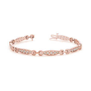 Eileen Lab-Created Diamond Rose Gold Bezel Setting  Chain Bracelet