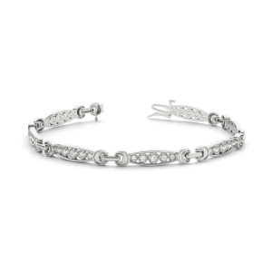 Eileen Lab-Created Diamond Platinum Bezel Setting  Chain Bracelet