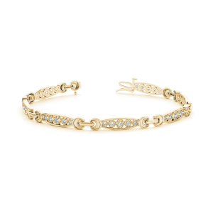 Eileen Lab-Created Diamond Yellow Gold Bezel Setting  Chain Bracelet