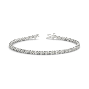 Eugenia Lab-Created Diamond Platinum Prong Setting Chain Bracelet