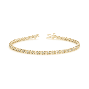 Eugenia Lab-Created Diamond Yellow Gold Prong Setting Chain Bracelet