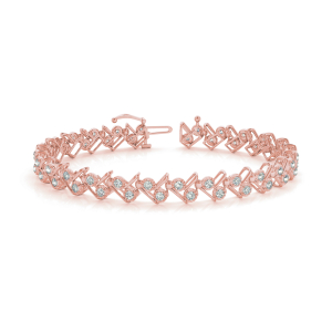 Vivian Lab-Created Diamond Rose Gold Shared Prong  Chain Bracelet