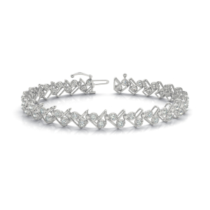 Vivian Lab-Created Diamond Platinum Shared Prong  Chain Bracelet