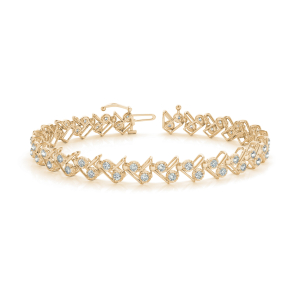 Vivian Lab-Created Diamond Yellow Gold Shared Prong  Chain Bracelet