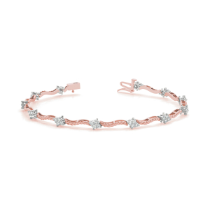 Jolene  Lab-Created Diamond Rose Gold Prong Setting Chain Bracelet