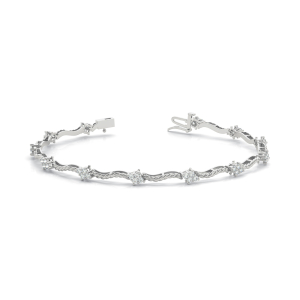 Jolene  Lab-Created Diamond Platinum Prong Setting Chain Bracelet