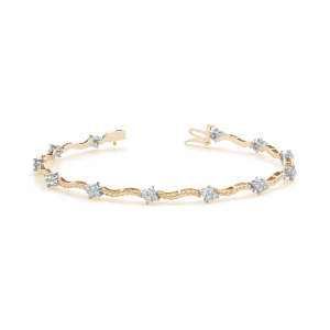 Jolene  Lab-Created Diamond Yellow Gold Prong Setting Chain Bracelet