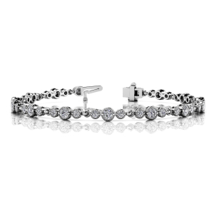 Viridiana Natural Diamond Round cut Milgrain Set Delicate Bracelet