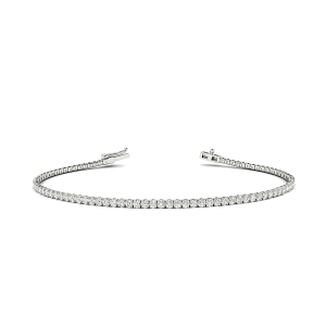 Delilah Lab-Created Silver Prong Setting  Diamond Tennis Bracelet