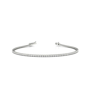 Ariana Lab-Created Silver Prong Setting  Diamond Tennis Bracelet