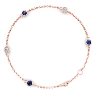 Roshael Blue Sapphire Rose Gold Chain