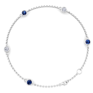 Roshael Blue Sapphire Round cut  Chain