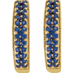 Hilli Blue Sapphire Yellow Gold Pave Set 