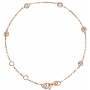 Rubina Natural Diamond Rose Gold Bezel Set Chain