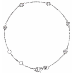 Rubina 0.25 Carat Natural Diamond Round cut Bezel Set  Chain