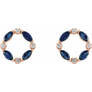 Holey Blue Sapphire Rose Gold Prong Set 