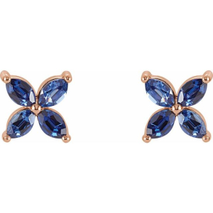 Honbrie Blue Sapphire Rose Gold 4 Prong Set 