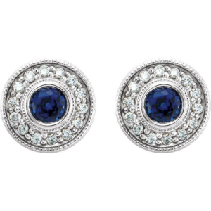 Hortense 1.56 Carat Blue Sapphire Round cut Bezel Set 