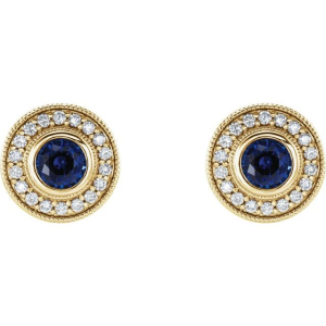 Hortense Blue Sapphire Yellow Gold Bezel Set 