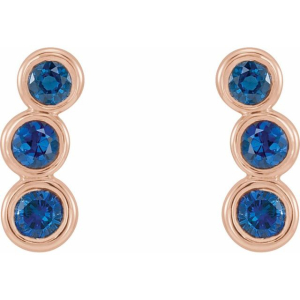 Huetta Blue Sapphire Rose Gold Bezel Set 