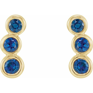 Huetta Blue Sapphire Yellow Gold Bezel Set 