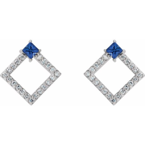 Huette Blue Sapphire Platinum 4 Prong Set 