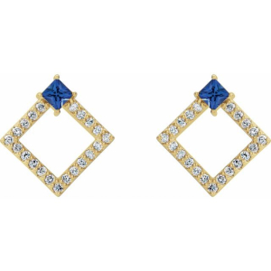 Huette Blue Sapphire Yellow Gold 4 Prong Set 