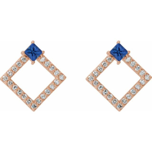 Huette Blue Sapphire Rose Gold 4 Prong Set 