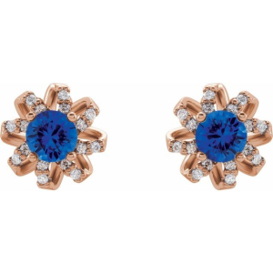 Huetts Blue Sapphire Rose Gold 4 Prong Set 