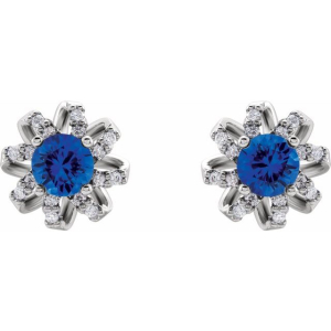 Huetts Blue Sapphire White Gold 4 Prong Set 