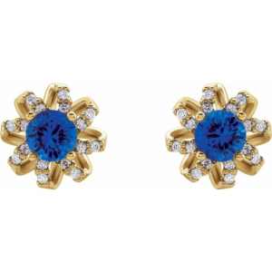 Huetts Blue Sapphire Yellow Gold 4 Prong Set 