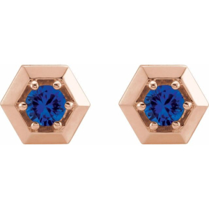 Hugga Blue Sapphire Rose Gold 6 Prong 