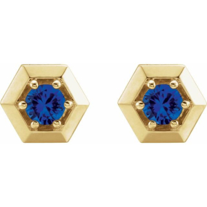 Hugga Blue Sapphire Yellow Gold 6 Prong 