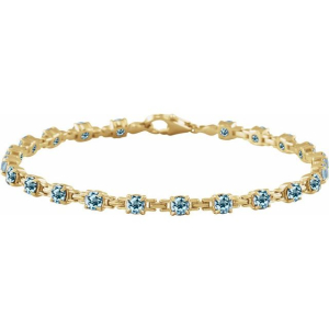 Stefna Blue Topaz Yellow Gold Gemstone