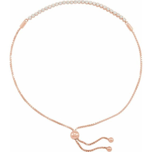 Silvya Natural Diamond Rose Gold Chain Bracelets