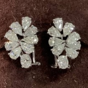 Fawne Natural Prong Set Cluster Diamond Earrings