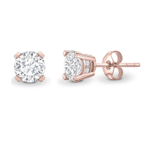 Jasmine Natural Rose Gold 4 Prong Studs Diamond Earrings